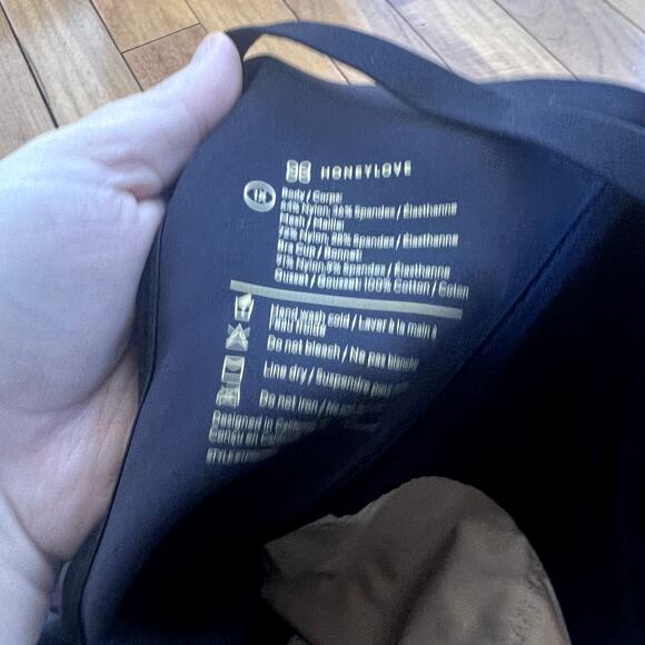 NWT HoneyLove Black SuperPower Mid-Thigh Bodysuit Shapewear Size 1X - Picture 9 of 9